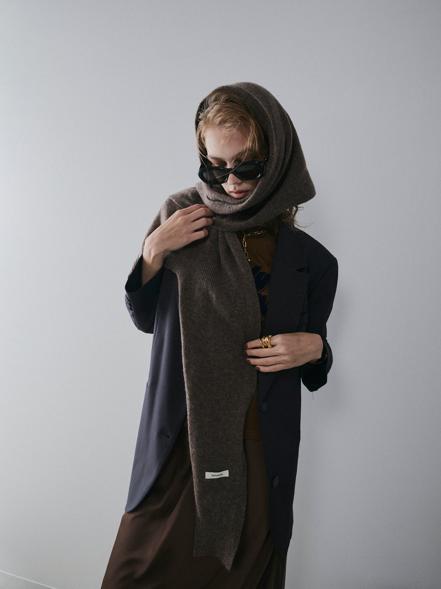 【予約:11月中旬】Cutting Knit DesignScarf/60251000032