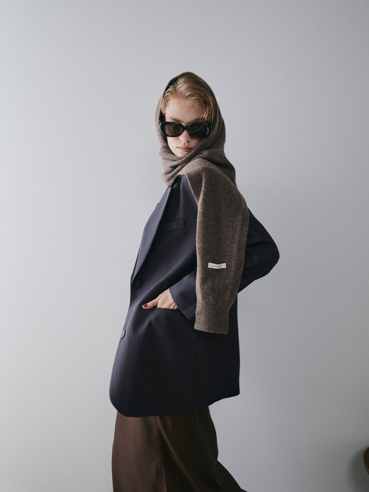 【予約:11月中旬】Cutting Knit DesignScarf/60251000032