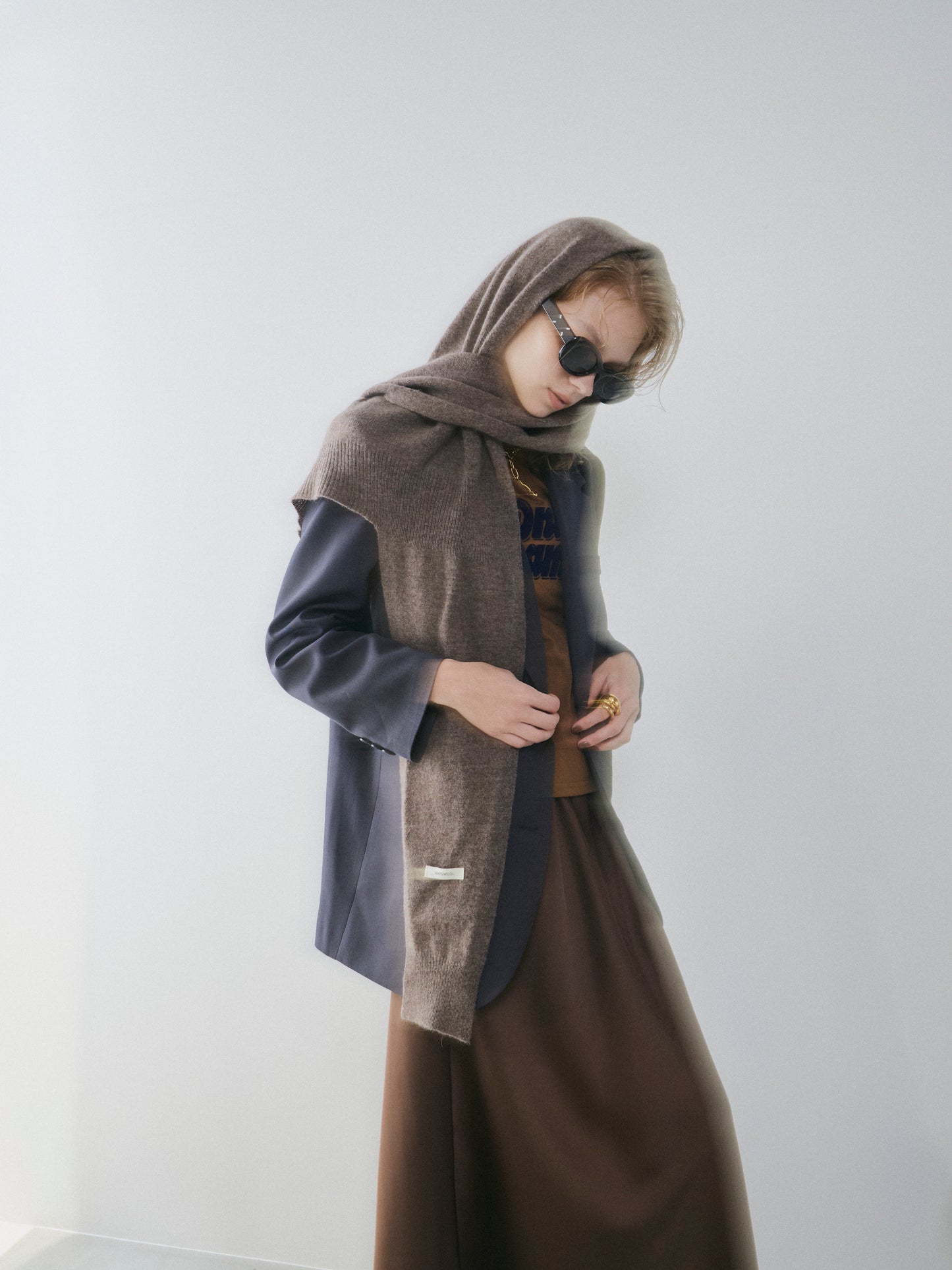 【予約:11月中旬】Cutting Knit DesignScarf/60251000032