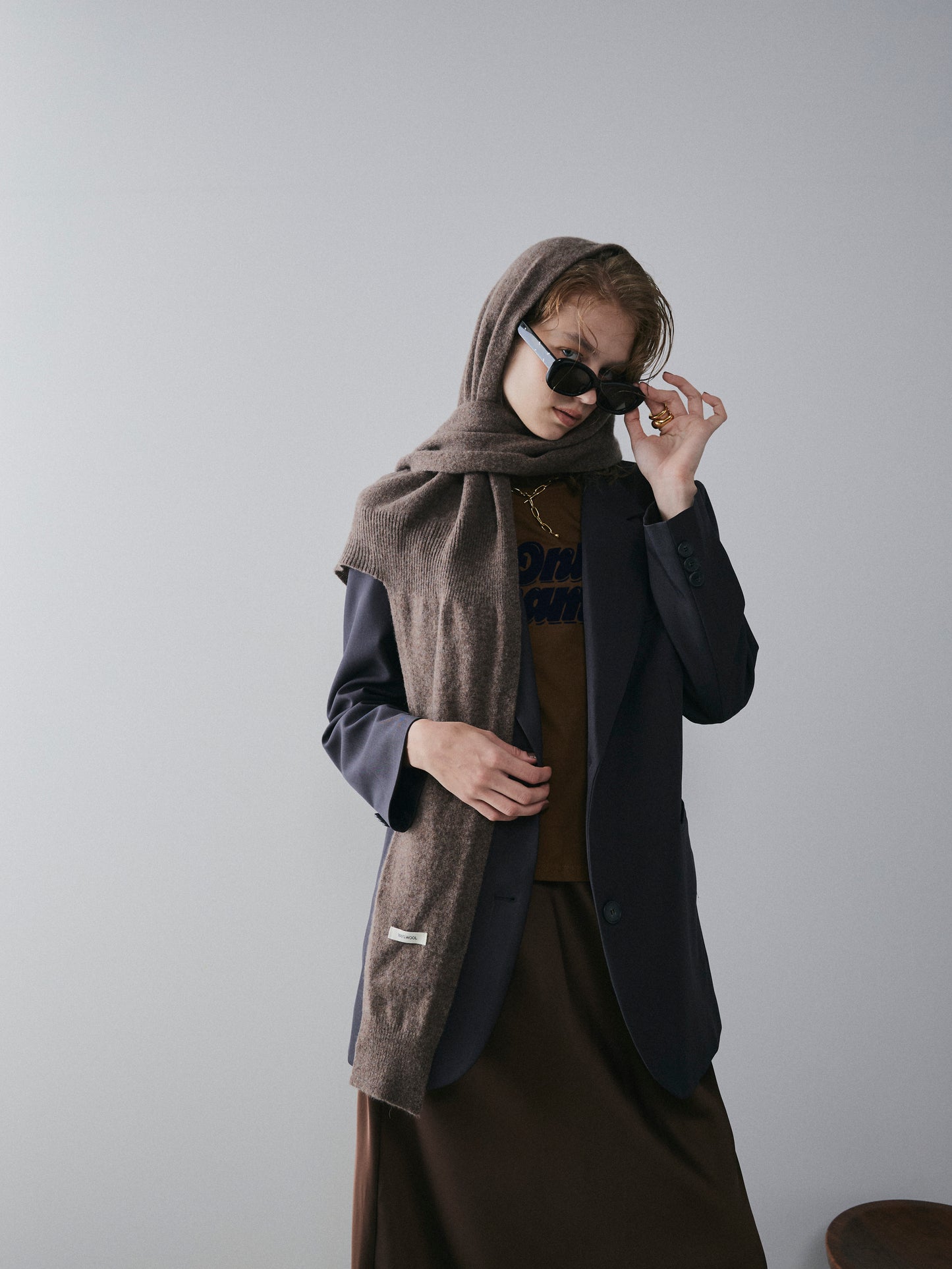 【予約:11月中旬】Cutting Knit DesignScarf/60251000032