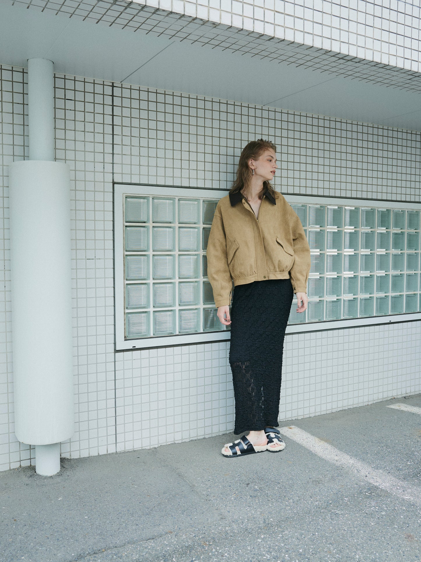 【予約:11月中旬】Dual Collar Eco Suede Jacket/60251004004
