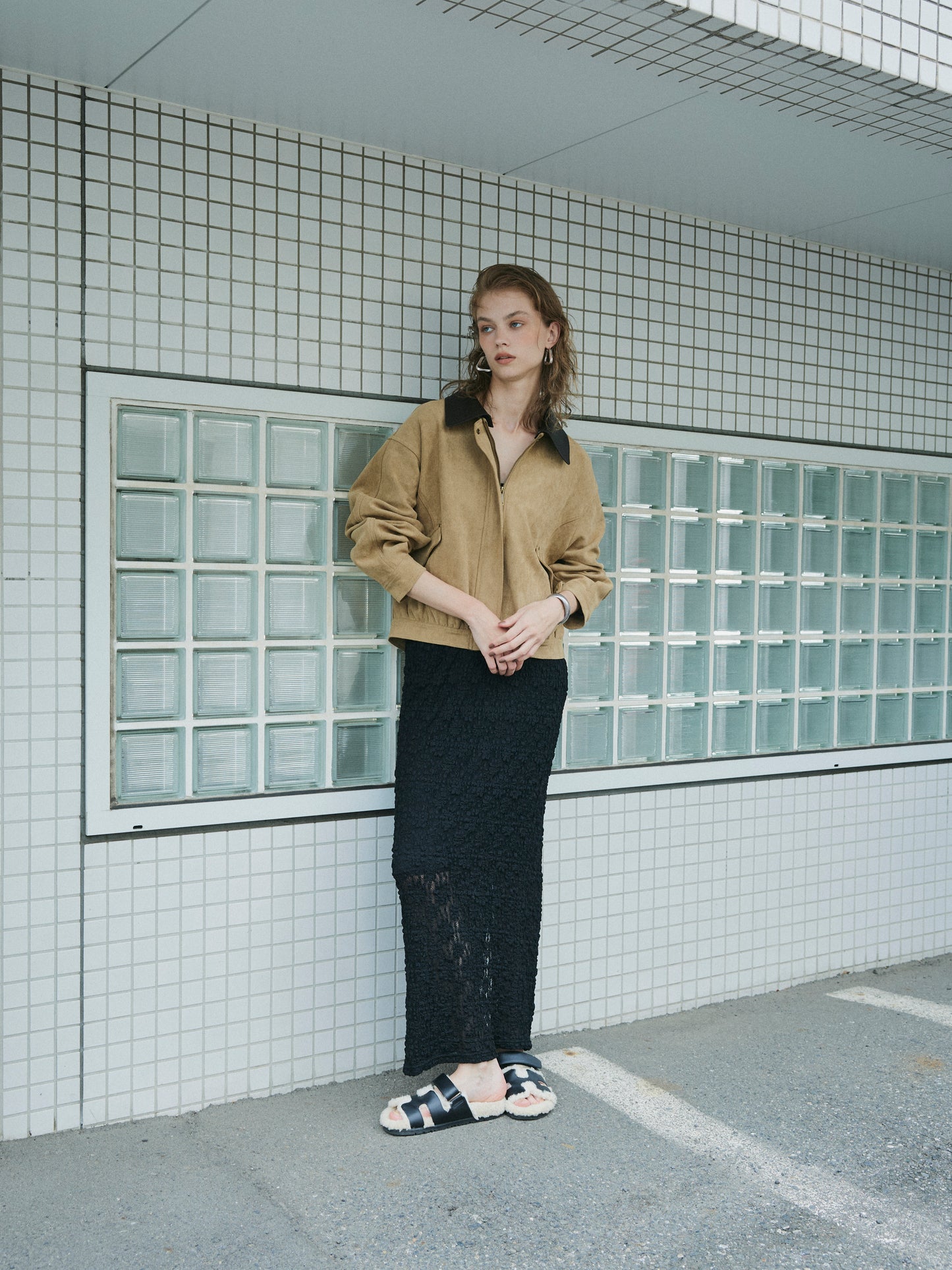 【予約:11月中旬】Dual Collar Eco Suede Jacket/60251004004