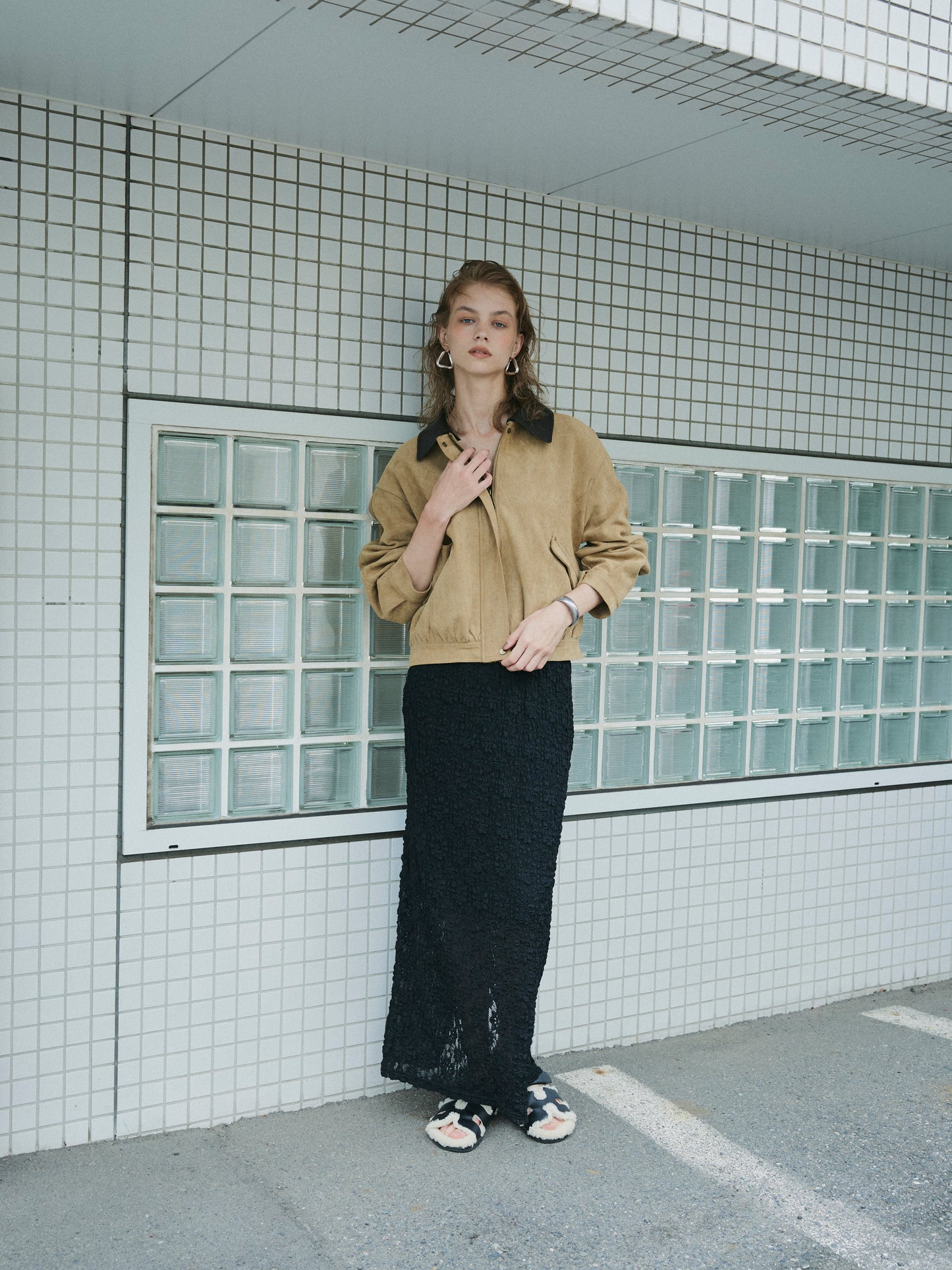 【予約:11月中旬】Dual Collar Eco Suede Jacket/60251004004