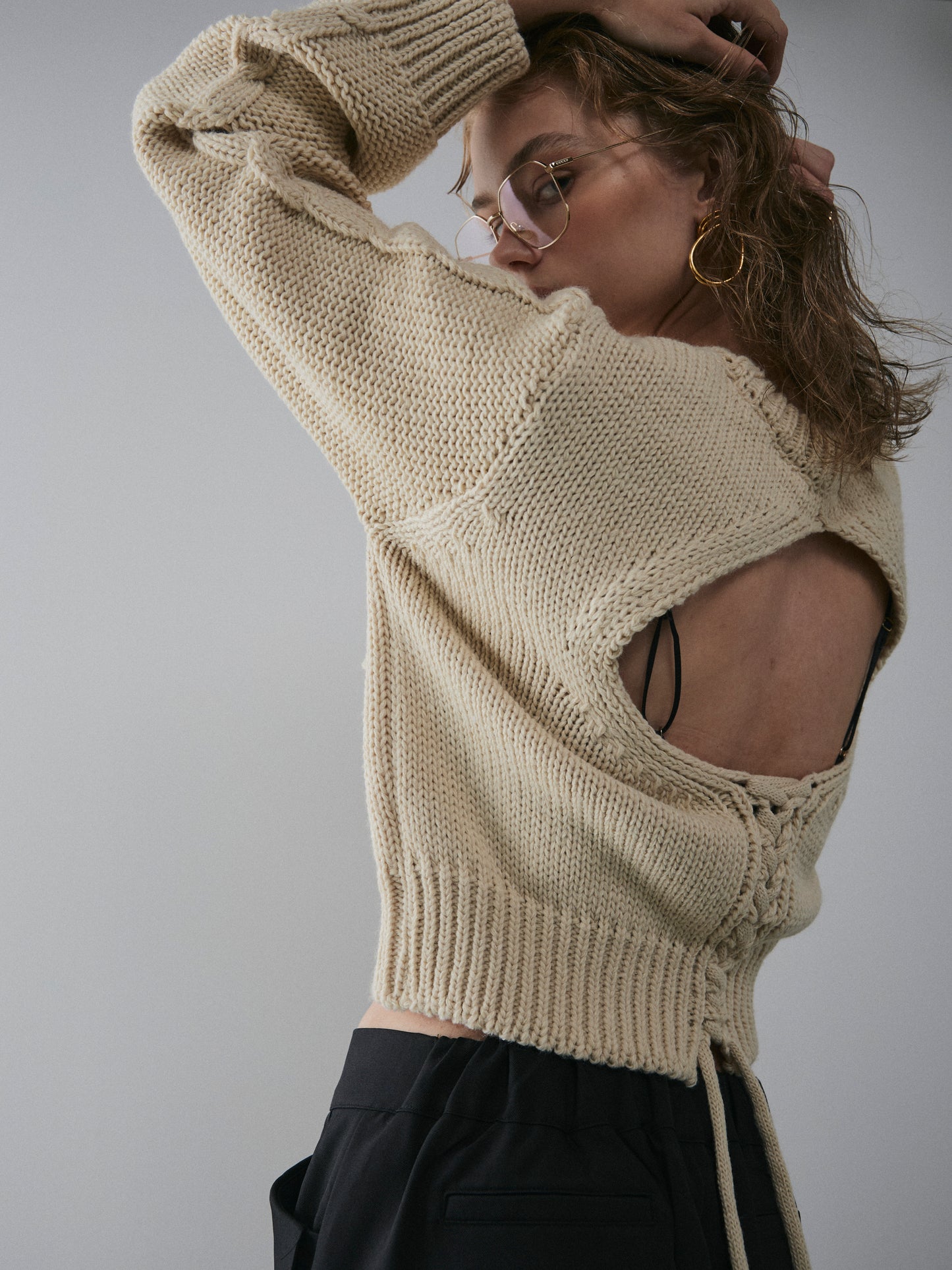 【予約:11月中旬】Laced Back Hole Knit/60251009019