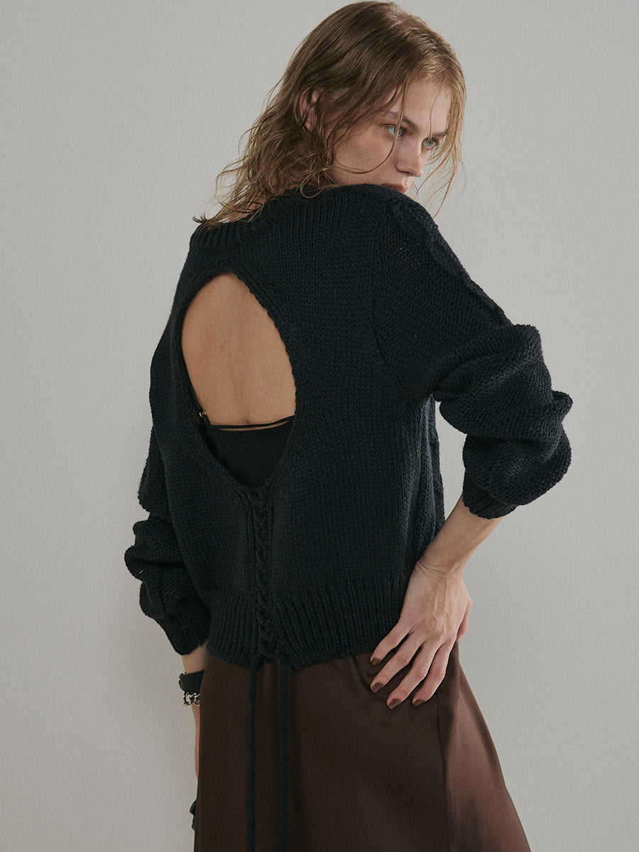 【予約:11月中旬】Laced Back Hole Knit/60251009019