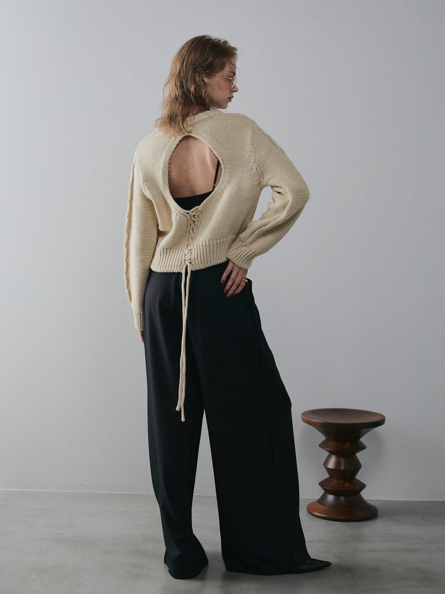 【予約:11月中旬】Laced Back Hole Knit/60251009019