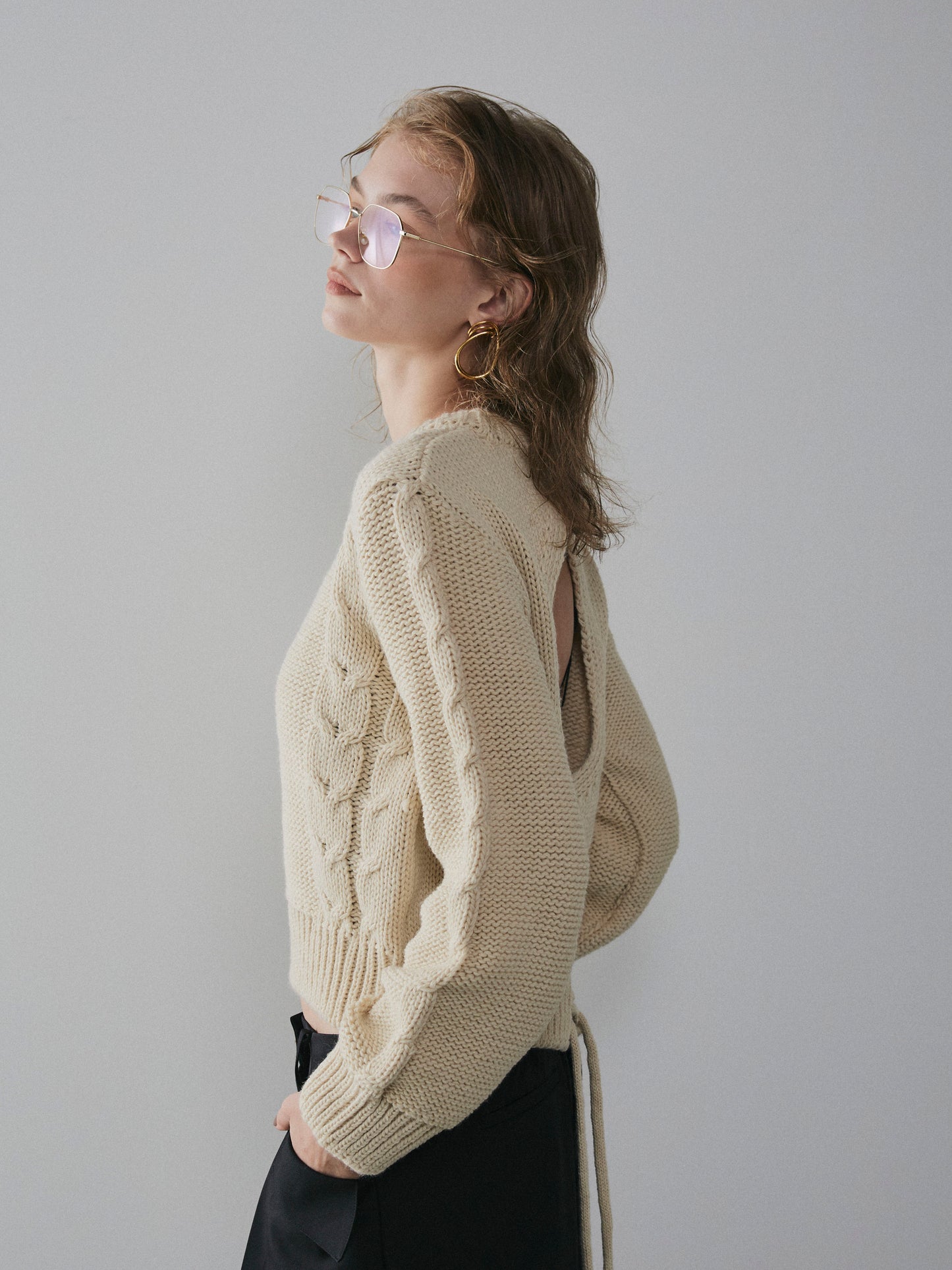 【予約:11月中旬】Laced Back Hole Knit/60251009019