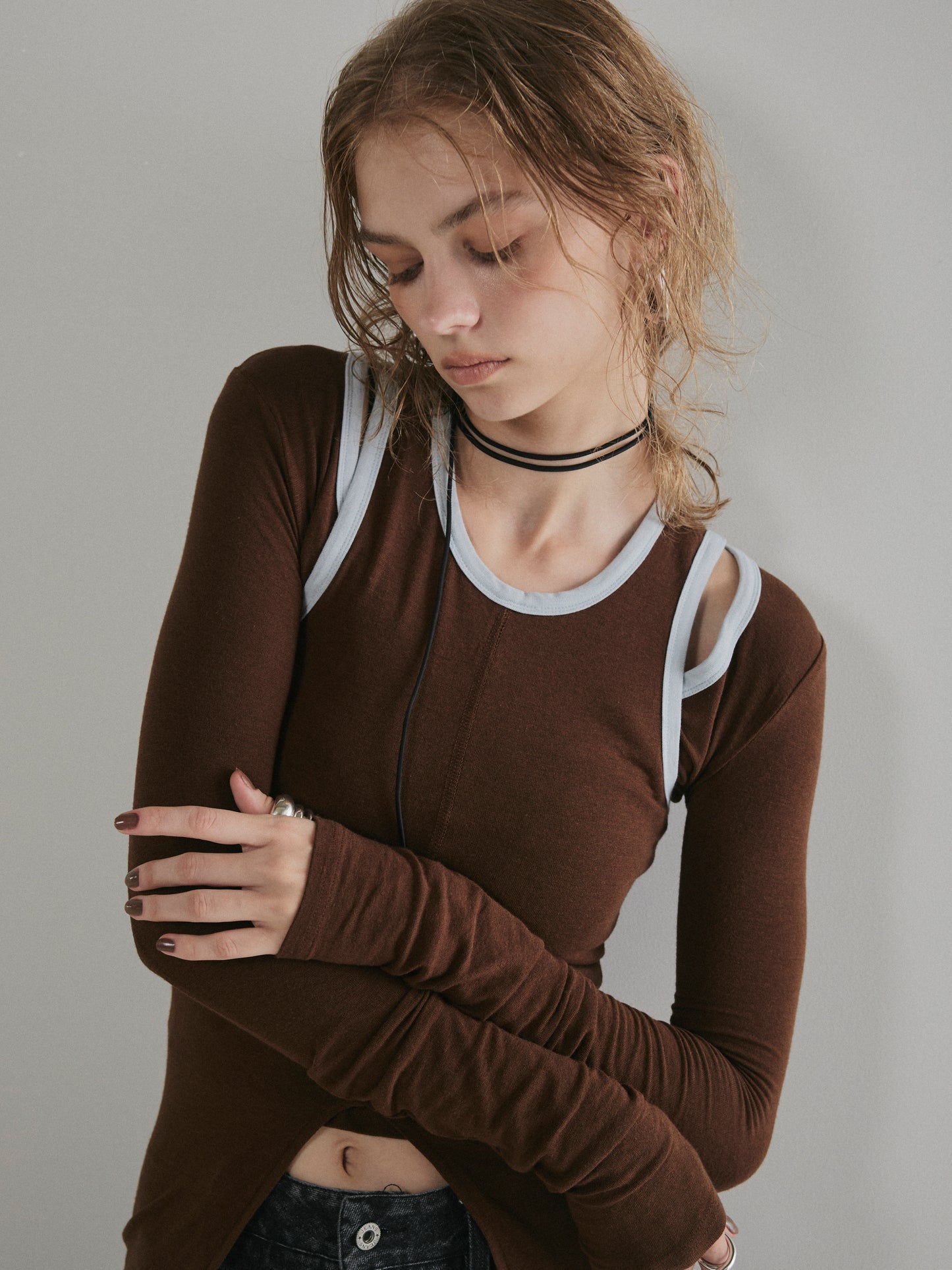 【予約:11月中旬】Piping Layered Tops/60251008008