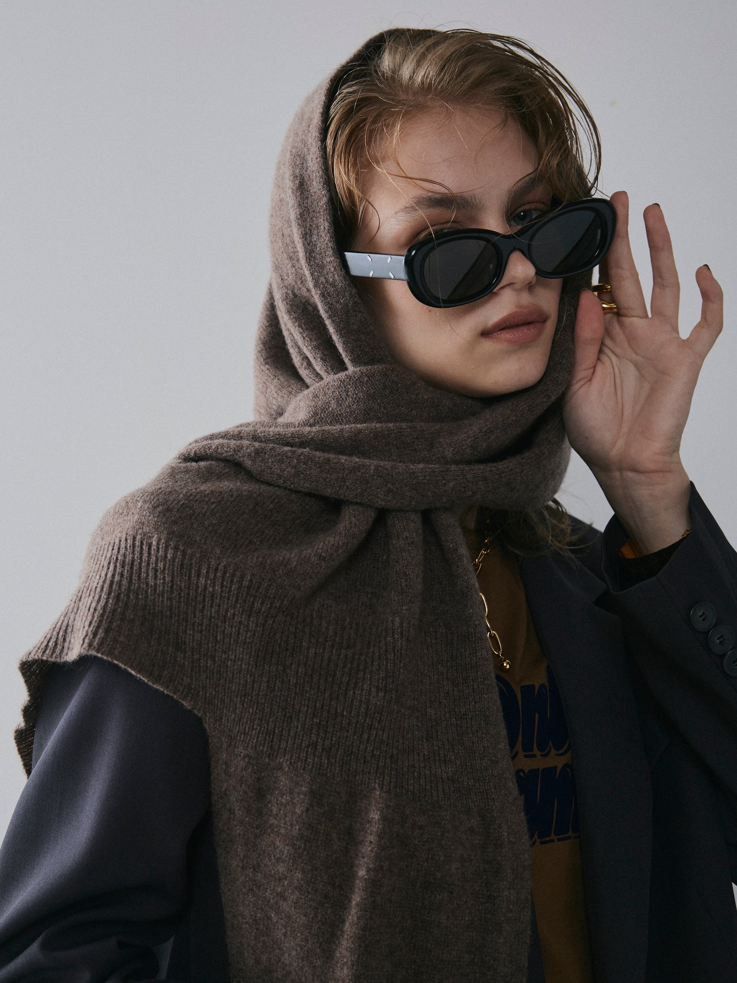 【予約:11月中旬】Cutting Knit DesignScarf/60251000032
