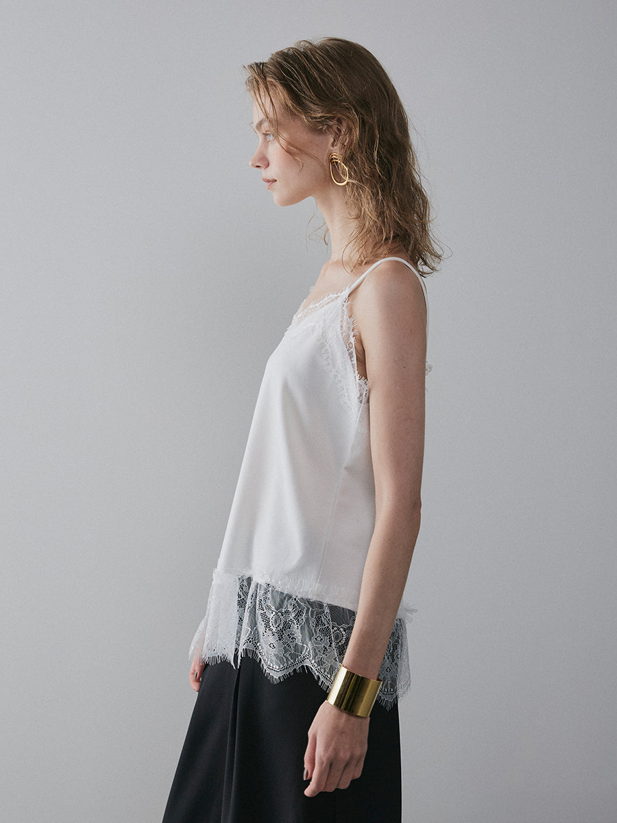 【予約:11月中旬】Asymmetry Lace Camisole/60251001014