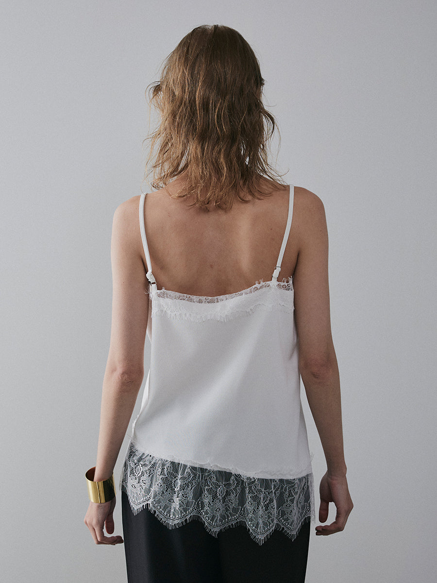 【予約:11月中旬】Asymmetry Lace Camisole/60251001014