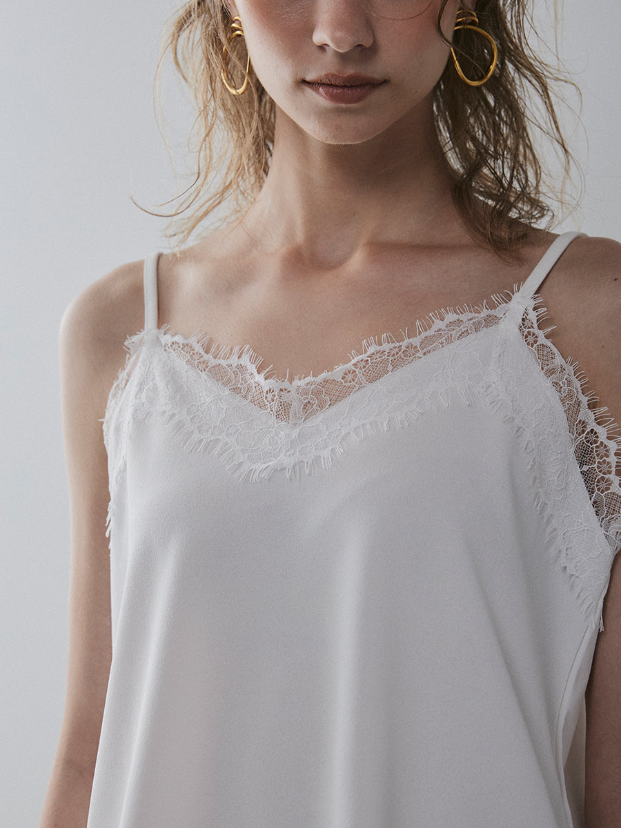 【予約:11月中旬】Asymmetry Lace Camisole/60251001014