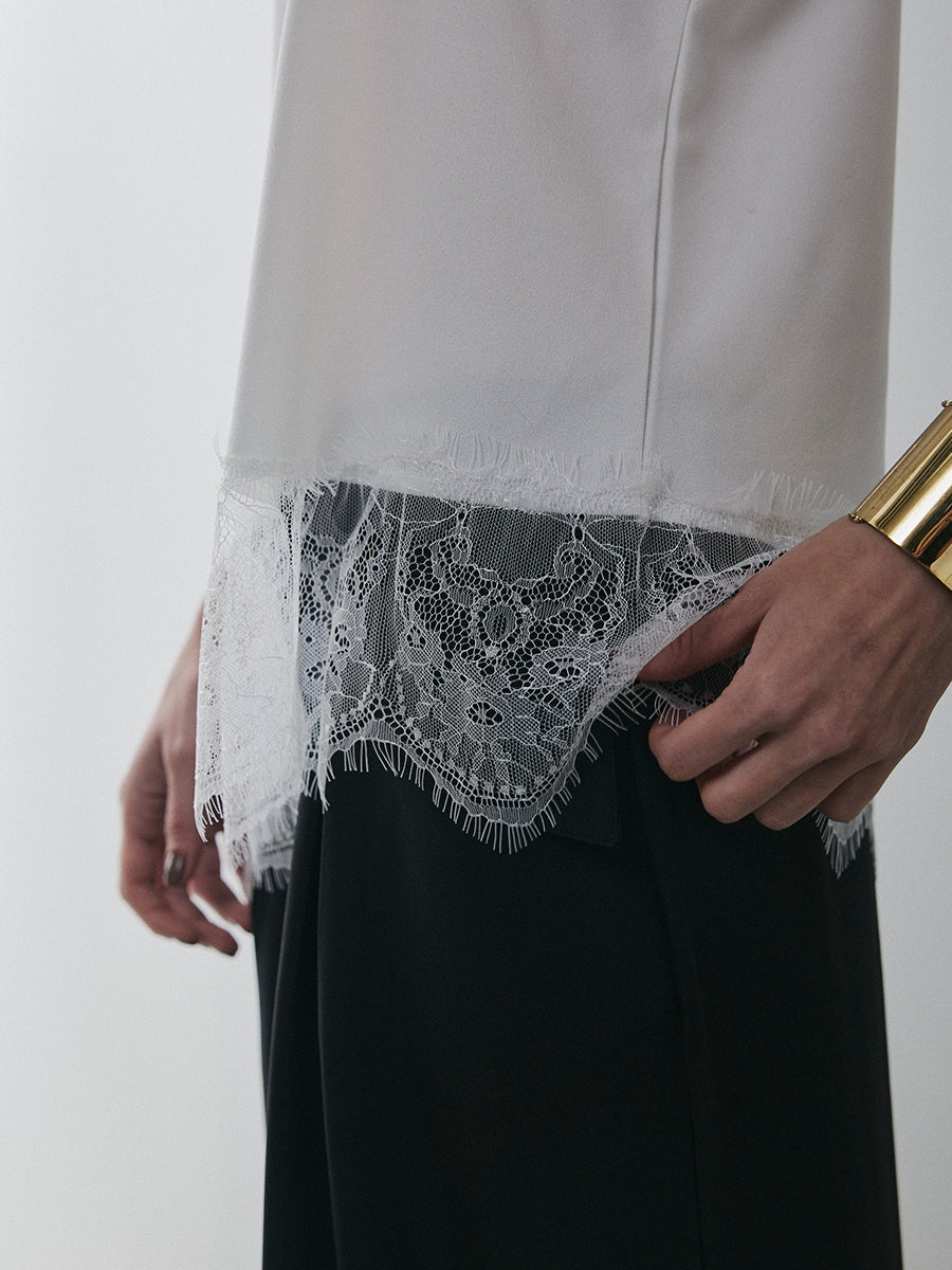 【予約:11月中旬】Asymmetry Lace Camisole/60251001014