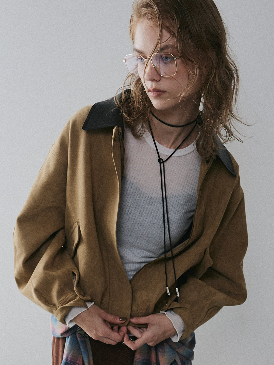 【予約:11月中旬】Dual Collar Eco Suede Jacket/60251004004