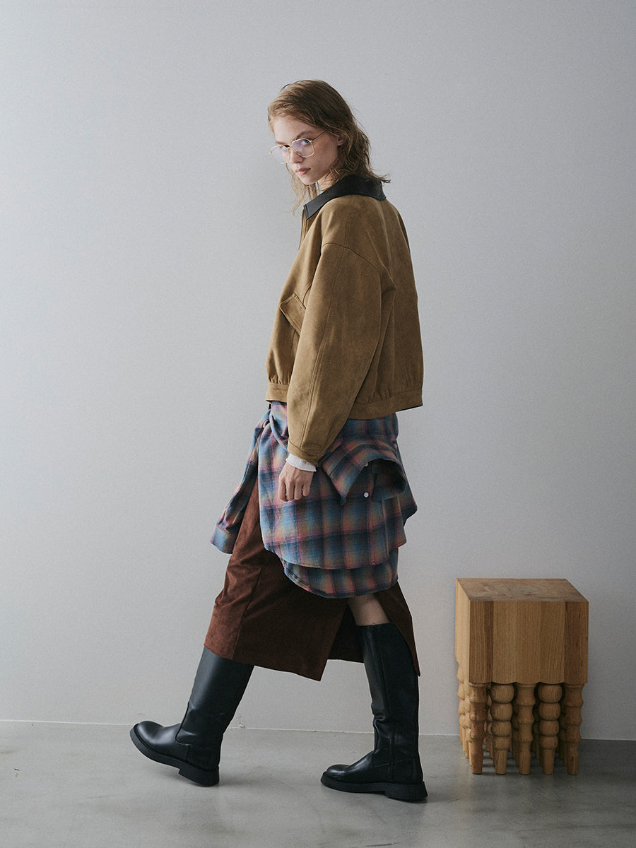 【予約:11月中旬】Dual Collar Eco Suede Jacket/60251004004