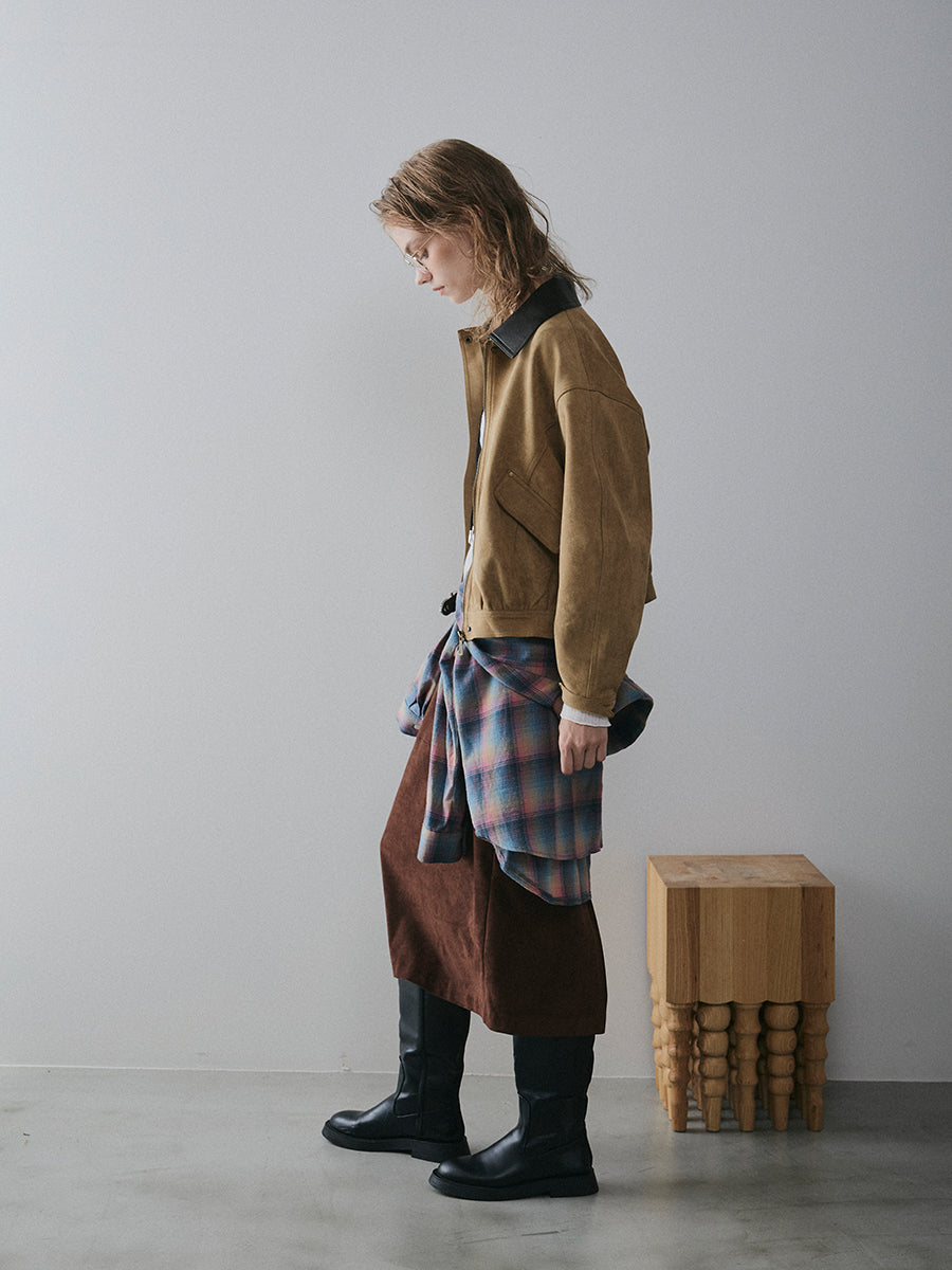 【予約:11月中旬】Dual Collar Eco Suede Jacket/60251004004