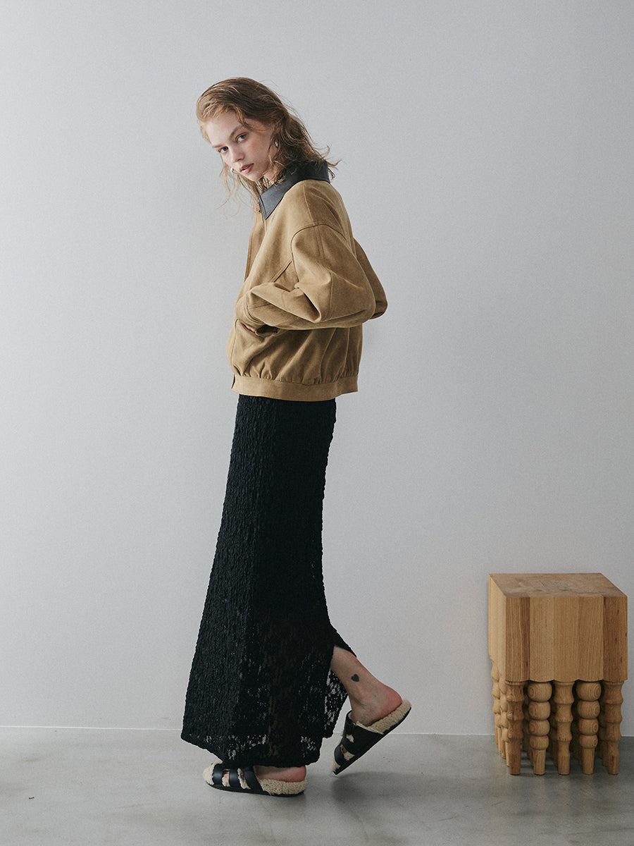 【予約:11月中旬】Dual Collar Eco Suede Jacket/60251004004