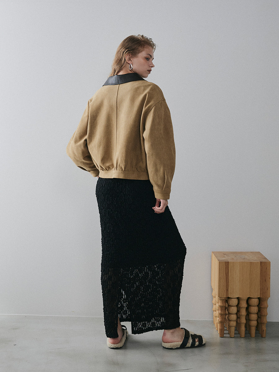 【予約:11月中旬】Dual Collar Eco Suede Jacket/60251004004