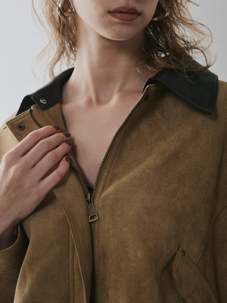 【予約:11月中旬】Dual Collar Eco Suede Jacket/60251004004