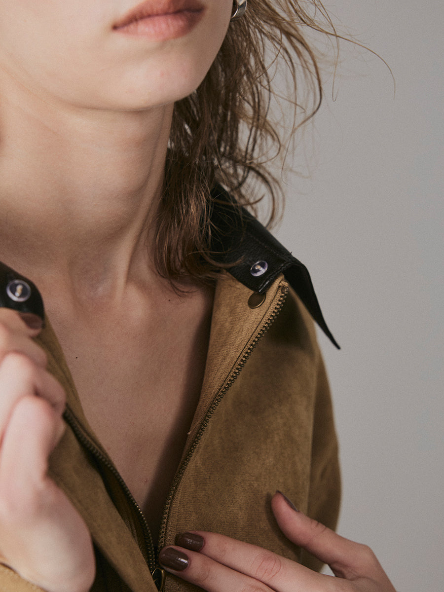 【予約:11月中旬】Dual Collar Eco Suede Jacket/60251004004