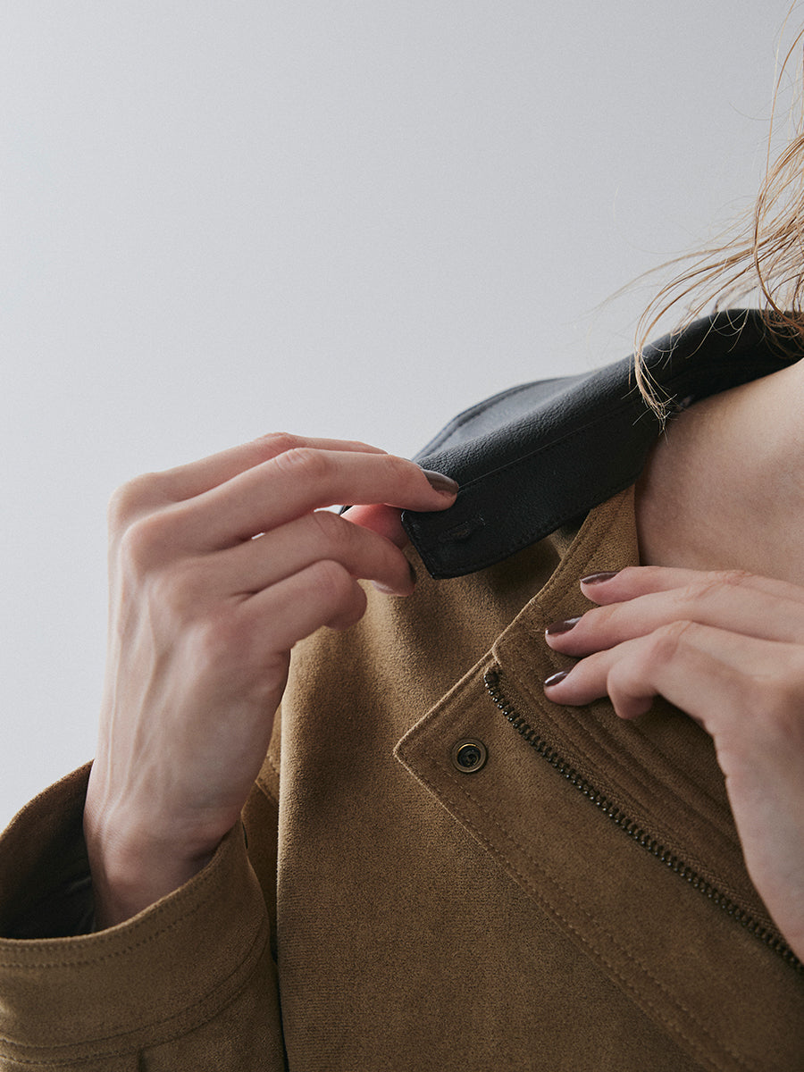 【予約:11月中旬】Dual Collar Eco Suede Jacket/60251004004