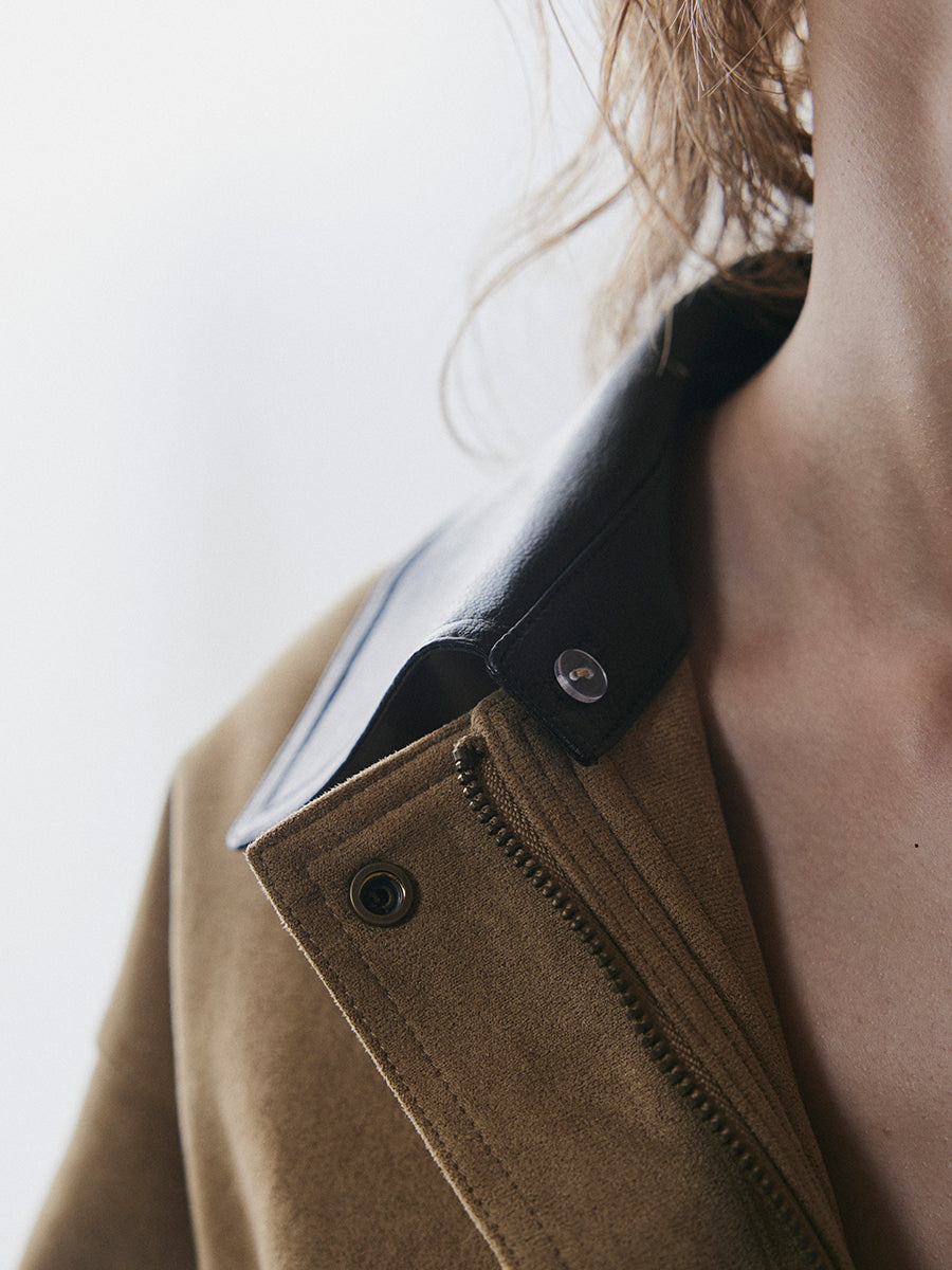 【予約:11月中旬】Dual Collar Eco Suede Jacket/60251004004