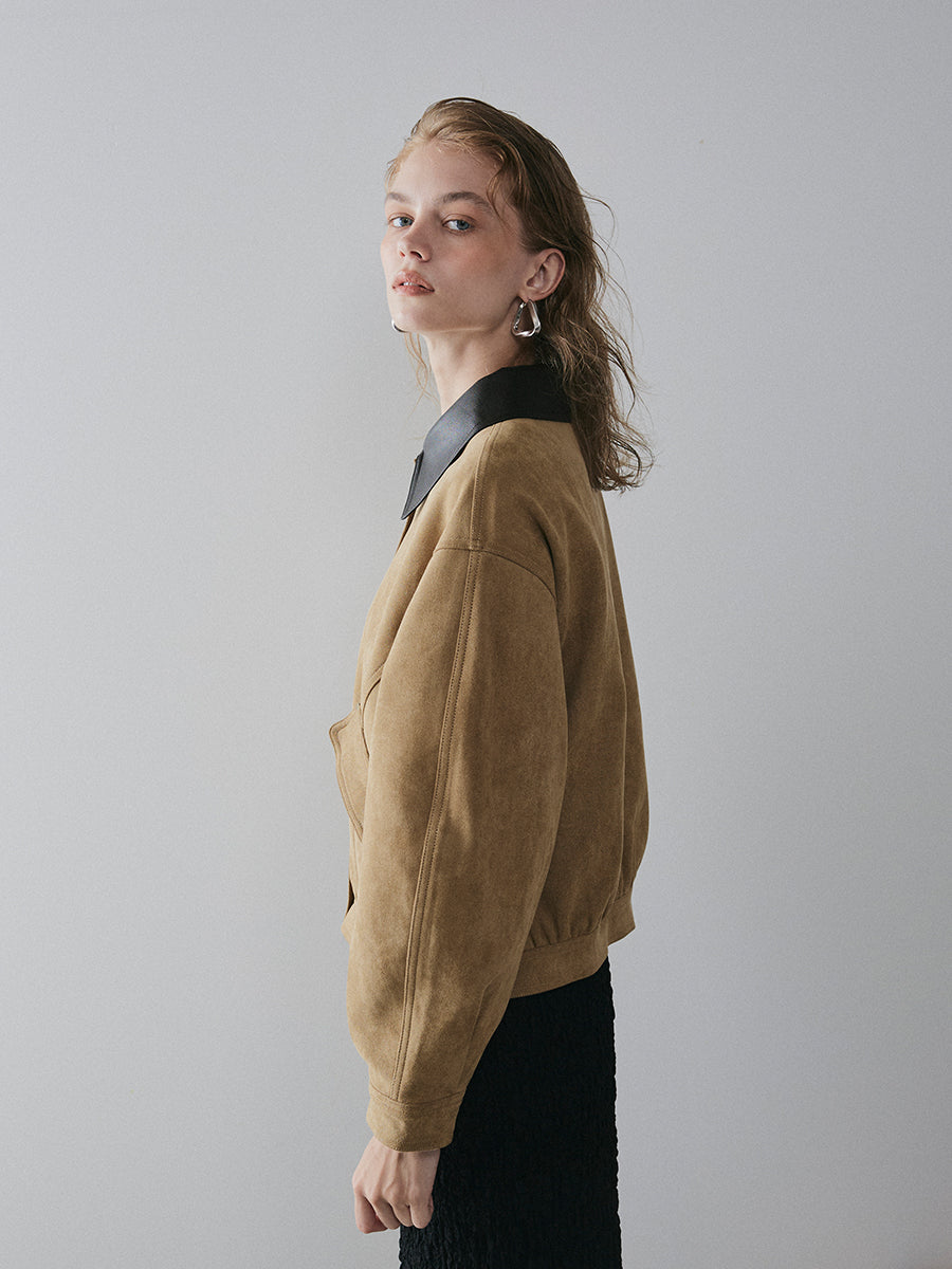 【予約:11月中旬】Dual Collar Eco Suede Jacket/60251004004
