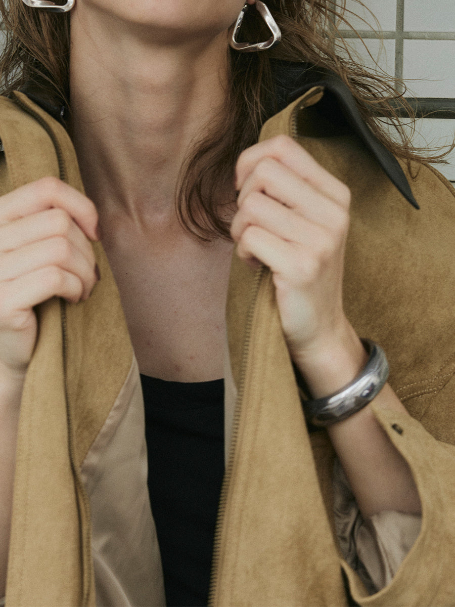 【予約:11月中旬】Dual Collar Eco Suede Jacket/60251004004