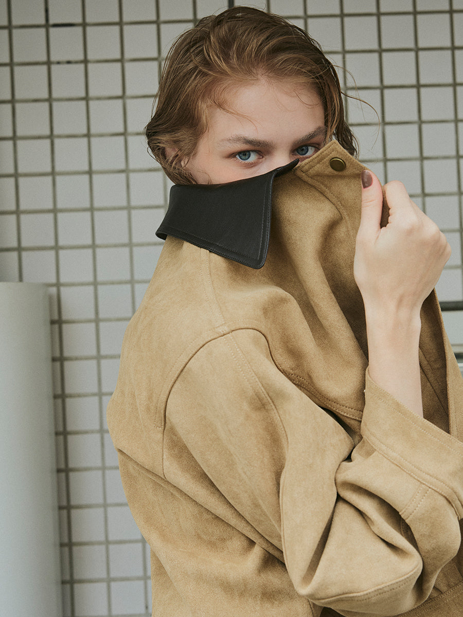 【予約:11月中旬】Dual Collar Eco Suede Jacket/60251004004