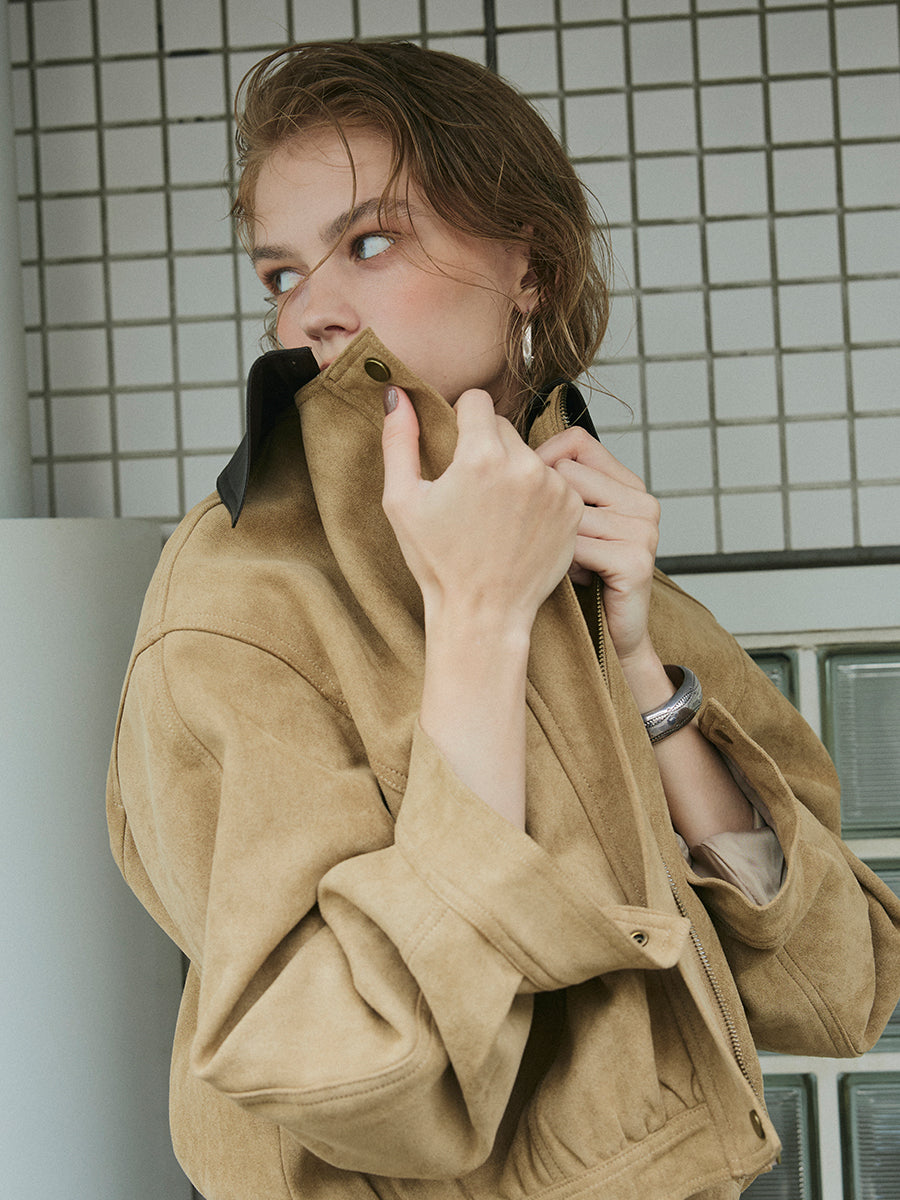 【予約:11月中旬】Dual Collar Eco Suede Jacket/60251004004