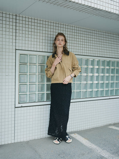 【予約：11月中旬】Dual Collar Eco Suede Jacket／60251004004