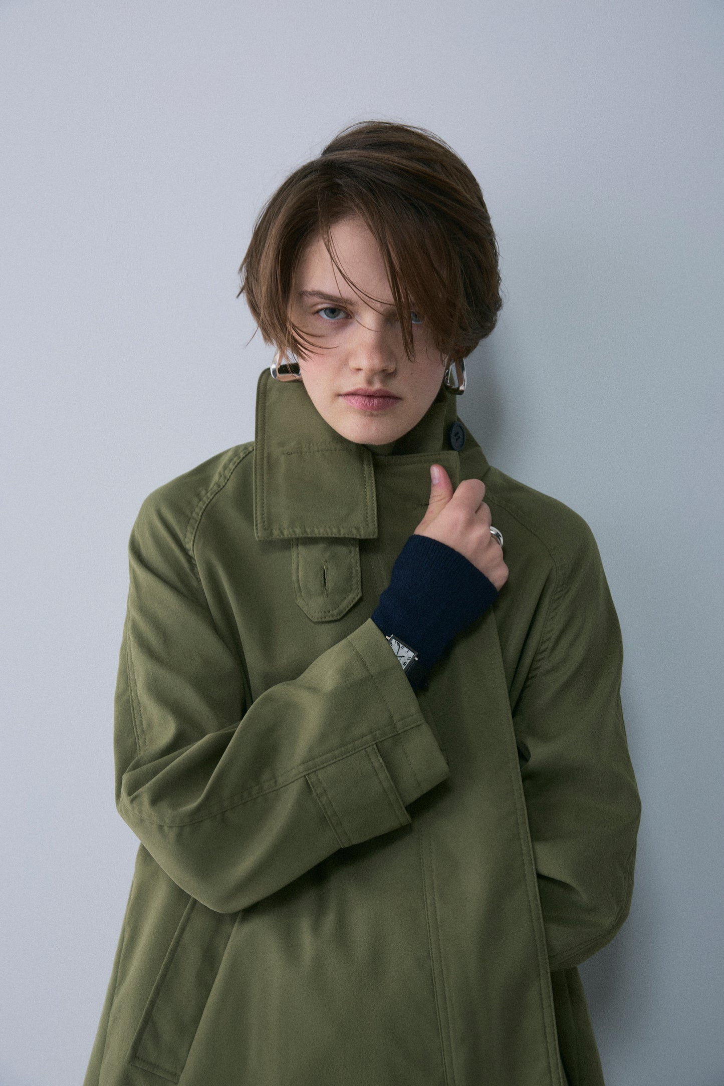 【予約：1月下旬〜2月上旬】A-Line Short Trench Coat／60251204060