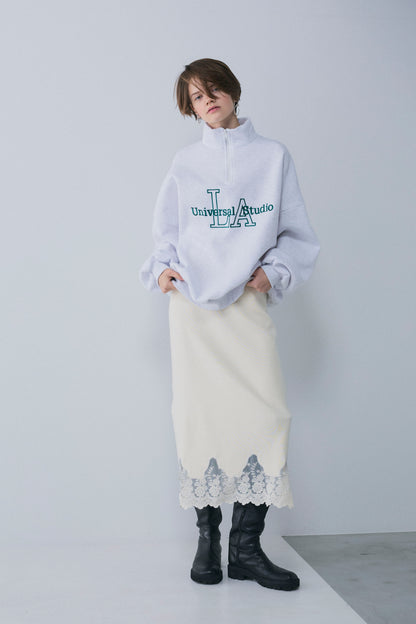 【予約：1月下旬〜2月上旬】Lace-Trim Knit Skirt／60251202068