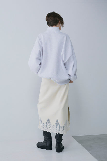 【予約：1月下旬〜2月上旬】Lace-Trim Knit Skirt／60251202068