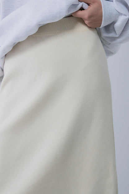 【予約：1月下旬〜2月上旬】Lace-Trim Knit Skirt／60251202068