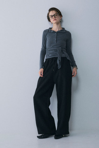 【予約：1月下旬〜2月上旬】Bouclé Fleece Overfit Poodle Pants／60251203070