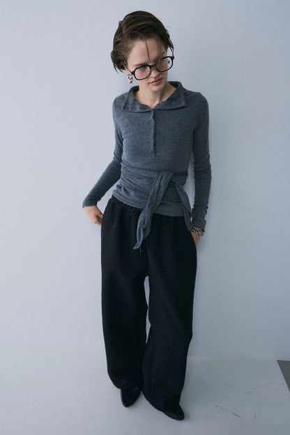 【予約：1月下旬〜2月上旬】Bouclé Fleece Overfit Poodle Pants／60251203070