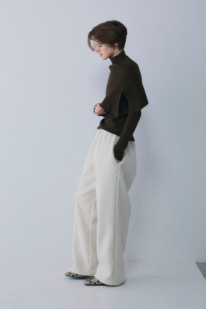 【予約：1月下旬〜2月上旬】Bouclé Fleece Overfit Poodle Pants／60251203070