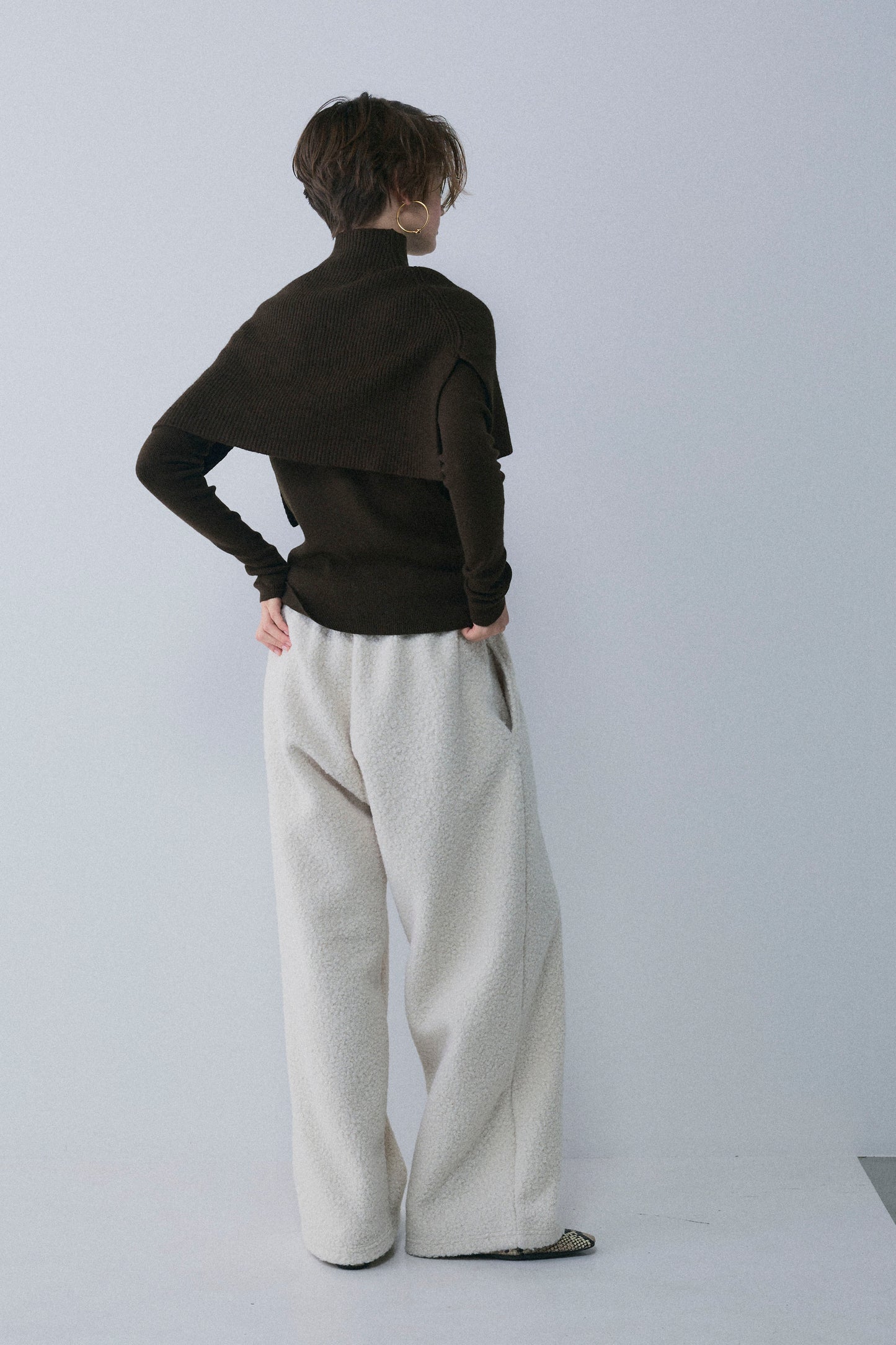 【予約：1月下旬〜2月上旬】Bouclé Fleece Overfit Poodle Pants／60251203070