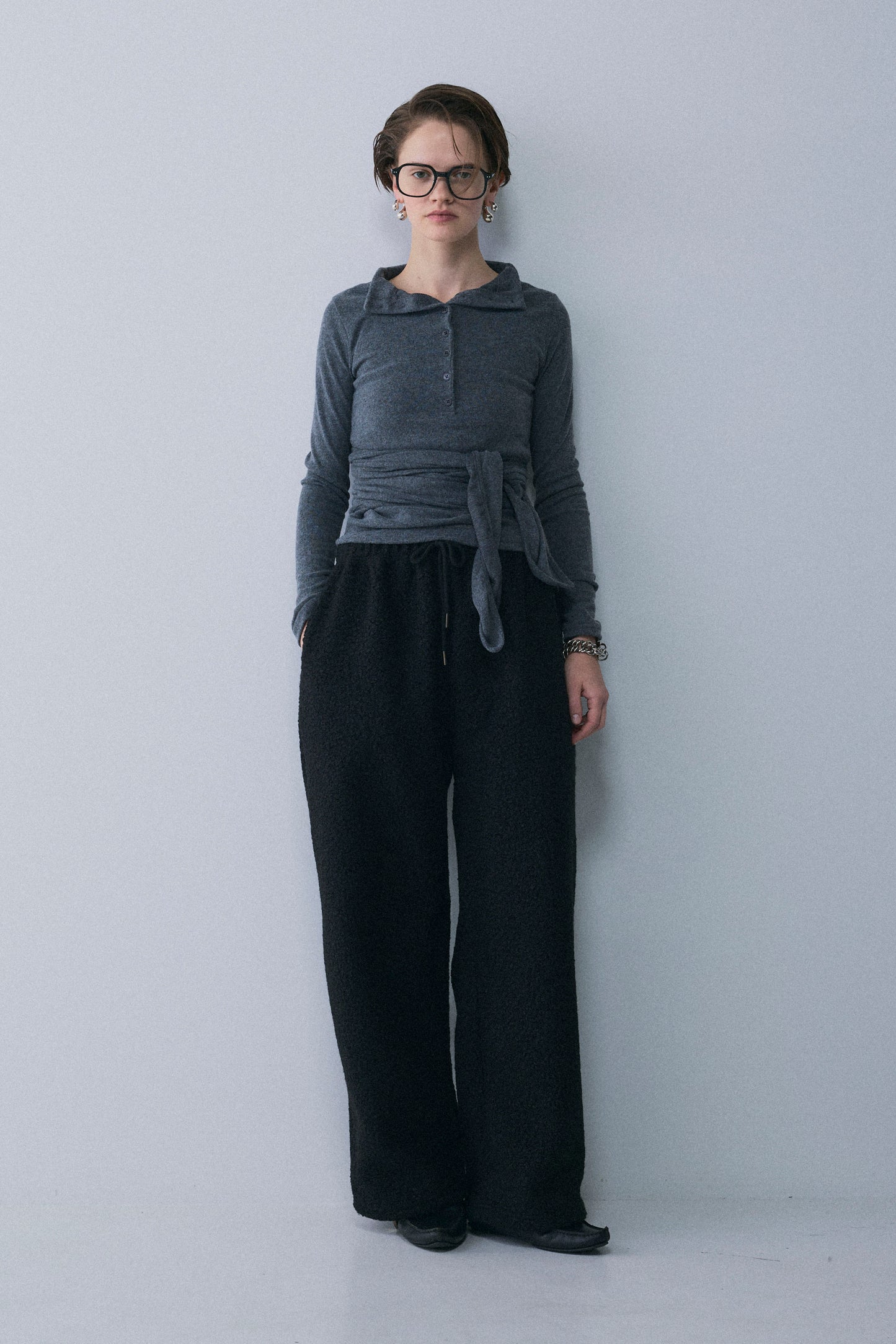 【予約：1月下旬〜2月上旬】Bouclé Fleece Overfit Poodle Pants／60251203070