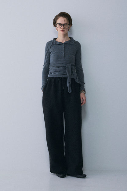 【予約：1月下旬〜2月上旬】Bouclé Fleece Overfit Poodle Pants／60251203070