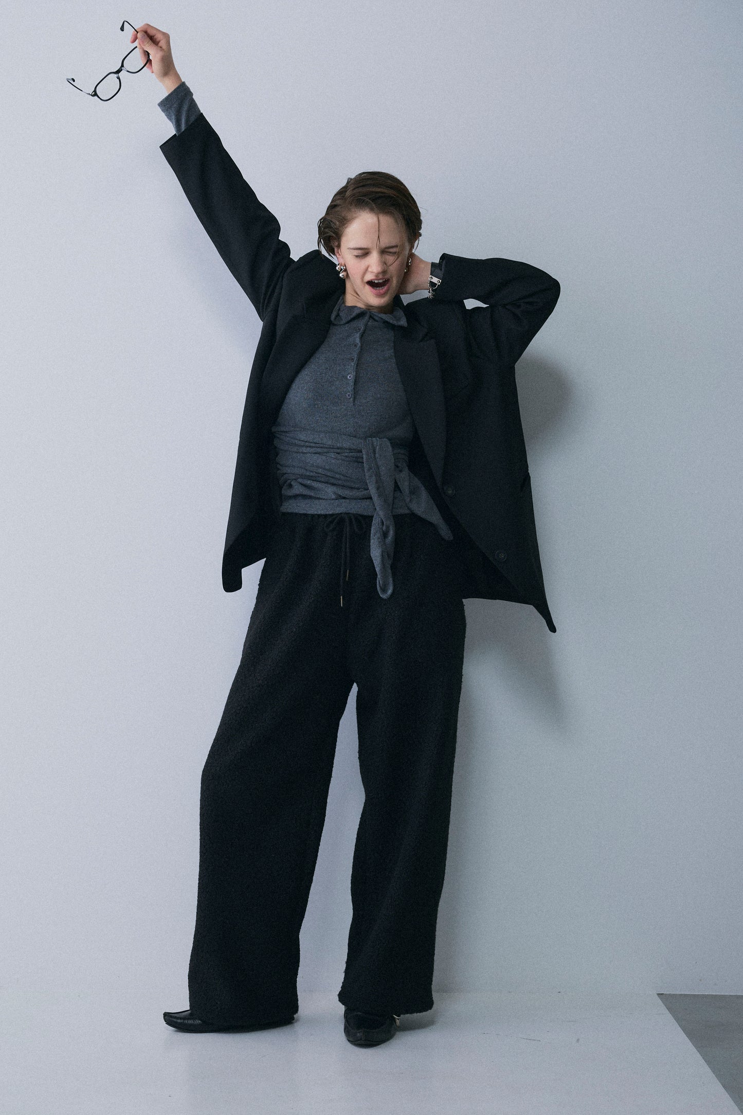 【予約：1月下旬〜2月上旬】Bouclé Fleece Overfit Poodle Pants／60251203070