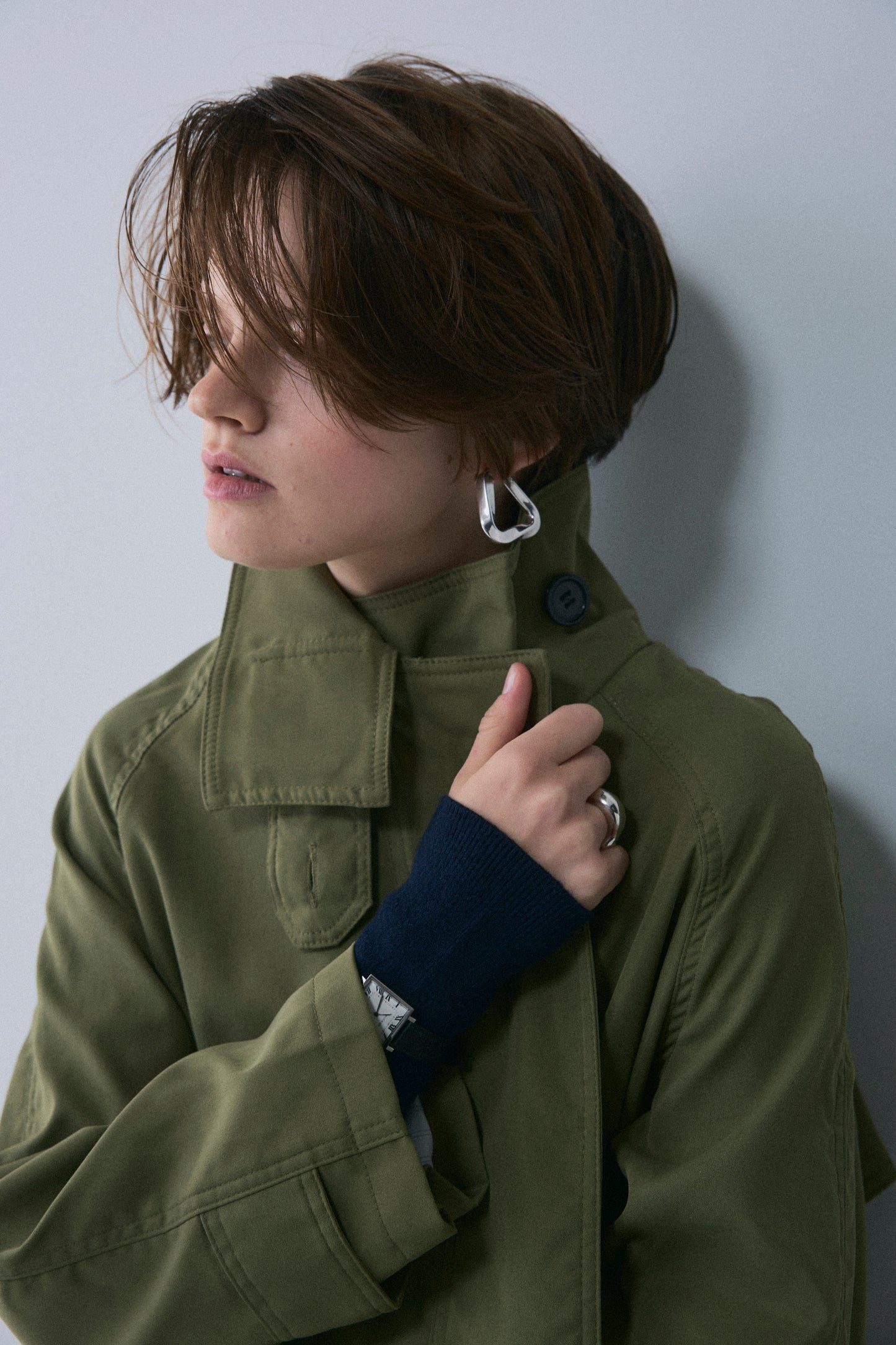 【予約：1月下旬〜2月上旬】A-Line Short Trench Coat／60251204060