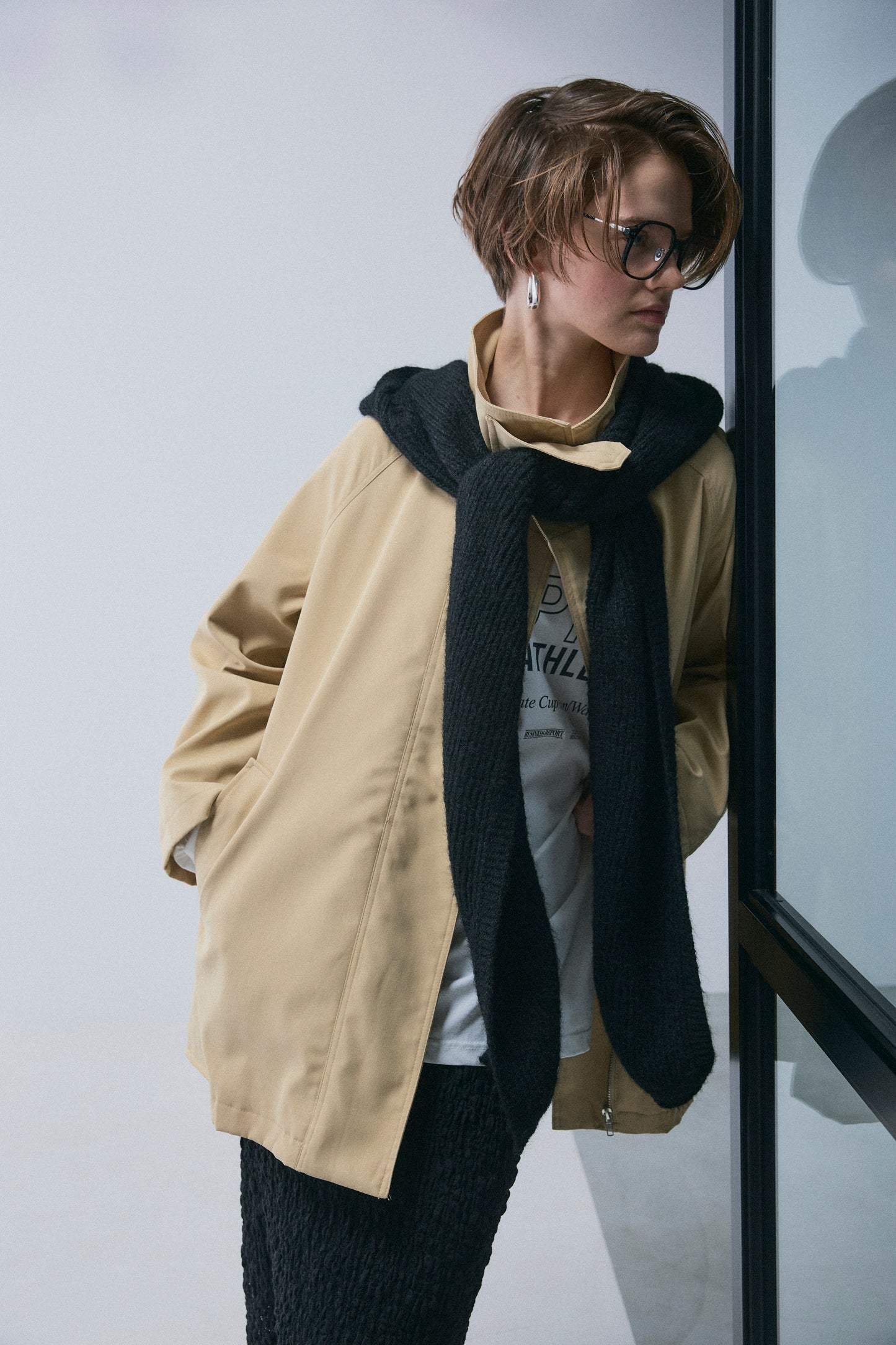 【予約：1月下旬〜2月上旬】A-Line Short Trench Coat／60251204060
