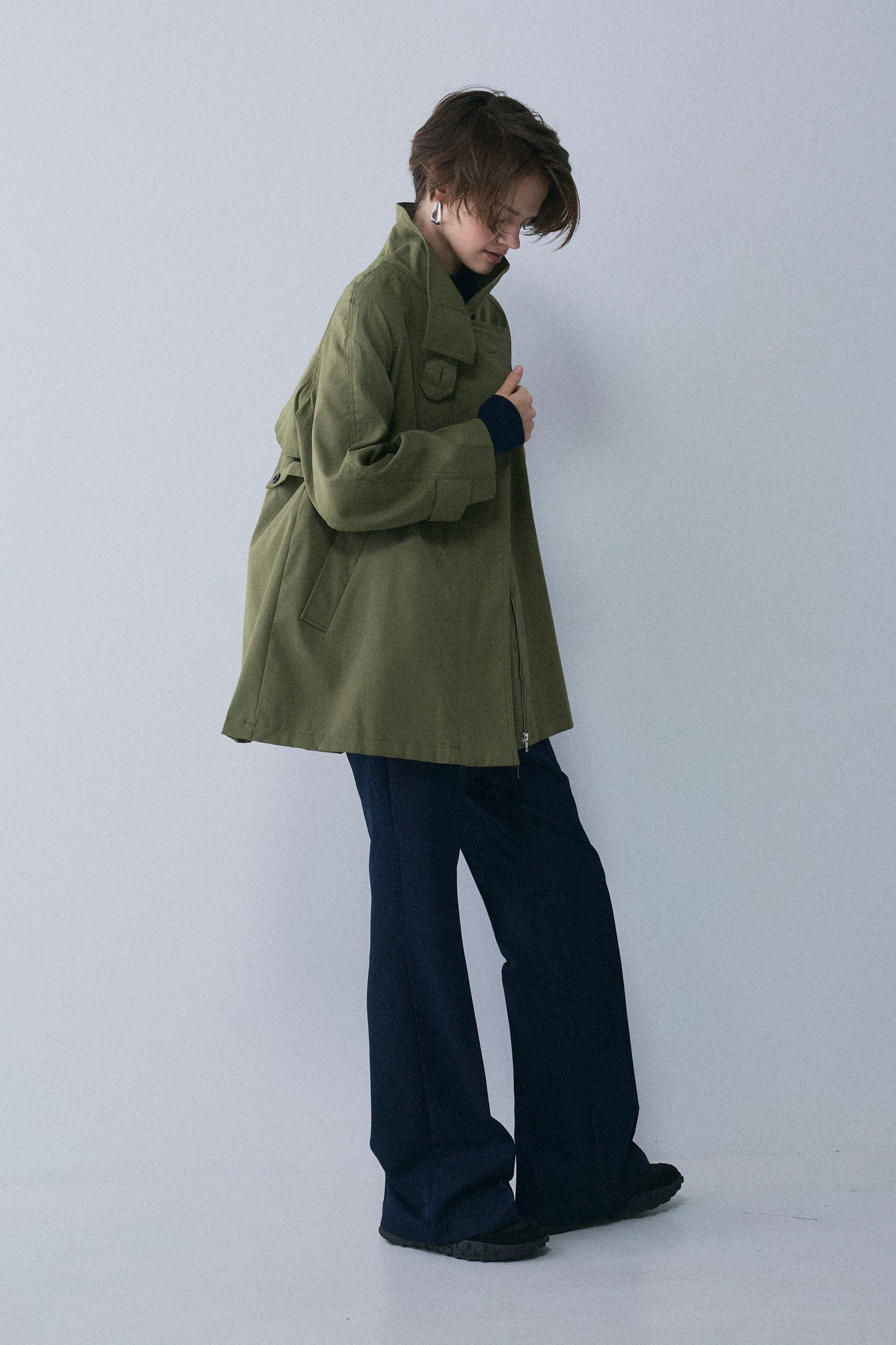【予約：1月下旬〜2月上旬】A-Line Short Trench Coat／60251204060