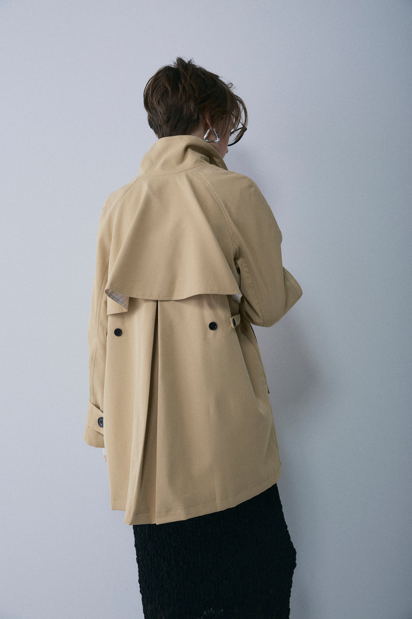 【予約：1月下旬〜2月上旬】A-Line Short Trench Coat／60251204060