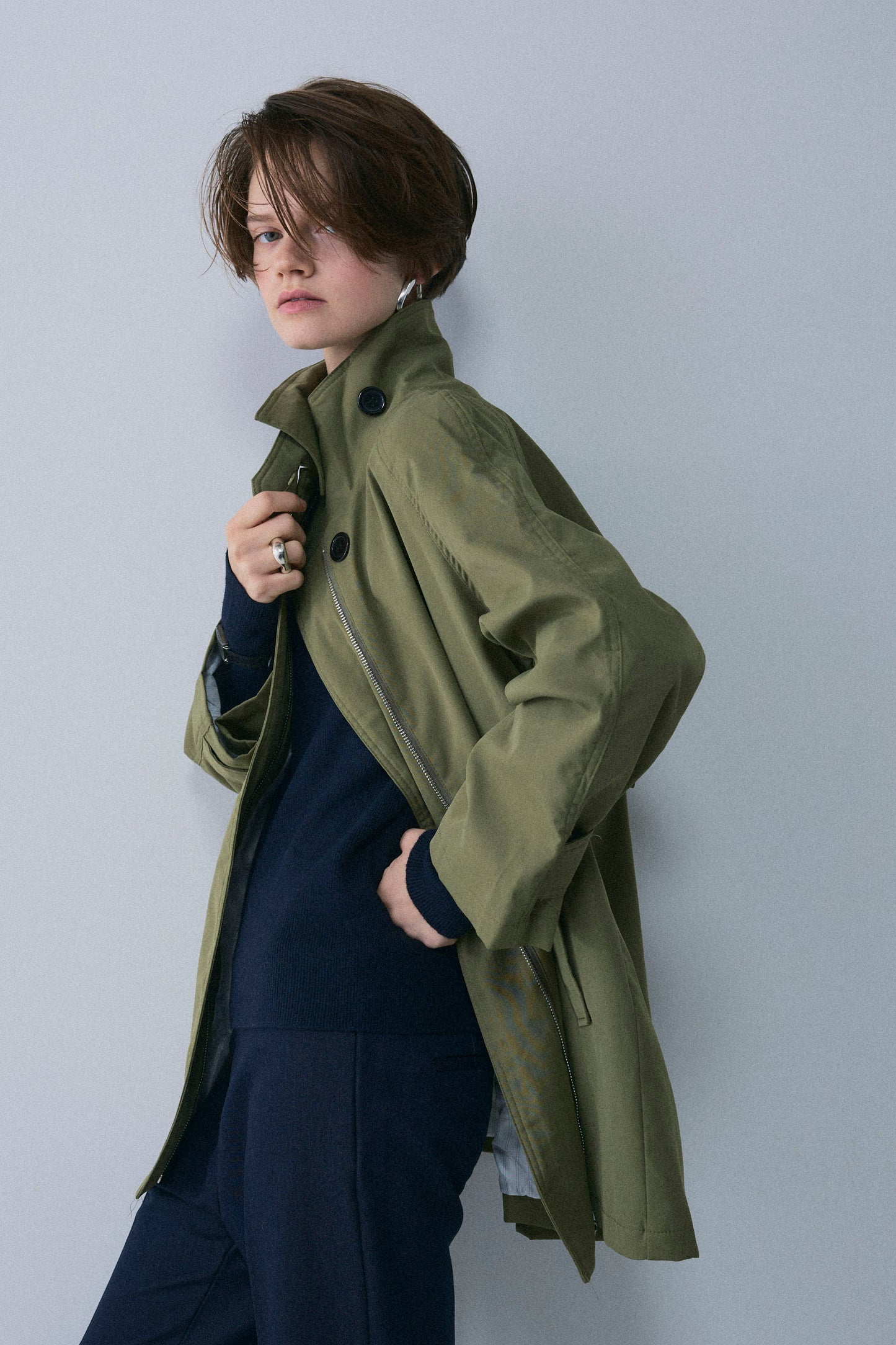 【予約：1月下旬〜2月上旬】A-Line Short Trench Coat／60251204060