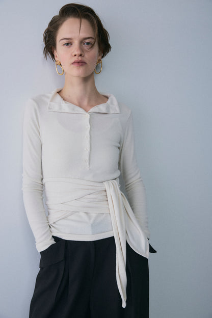 【予約：1月下旬〜2月上旬】Faux Wrap Long T-Shirt／60251208075