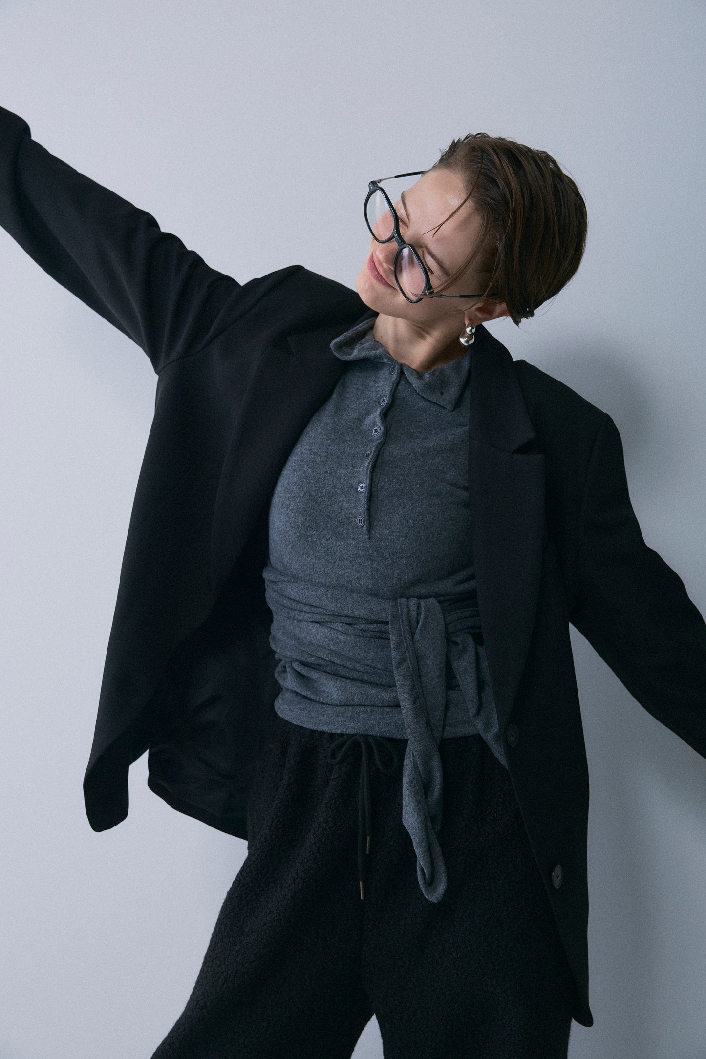 【予約：1月下旬〜2月上旬】Faux Wrap Long T-Shirt／60251208075