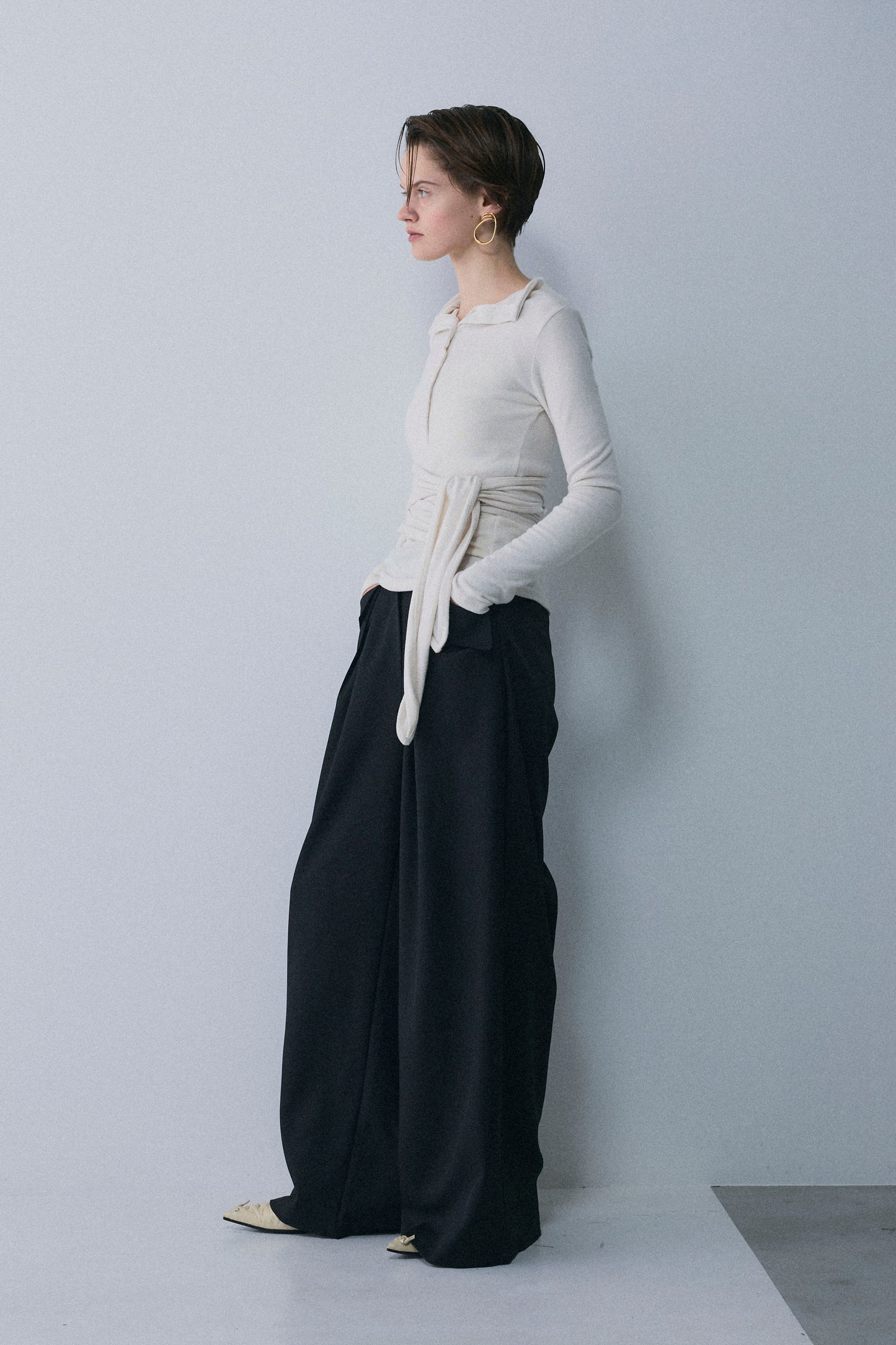 【予約：1月下旬〜2月上旬】Faux Wrap Long T-Shirt／60251208075